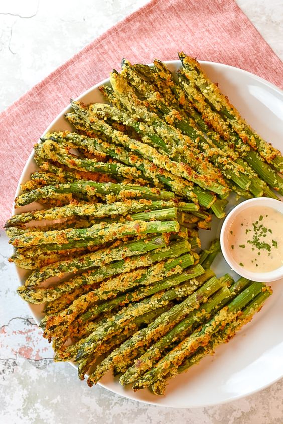 February's seasonal vegetables | Parmesan crusted asparagus spears vegetarian recipes | Girlfriend is Better