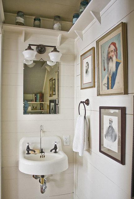 bathroom sinks | vintage French country gallery wall | Girlfriend is Better