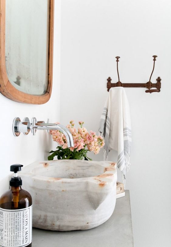 bathroom sinks | marble Bohemian feminine | Girlfriend is Better