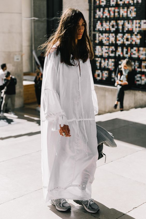 dropped shoulder seams | white windbreaker dress sheer Spring fashion | Girlfriend is Better