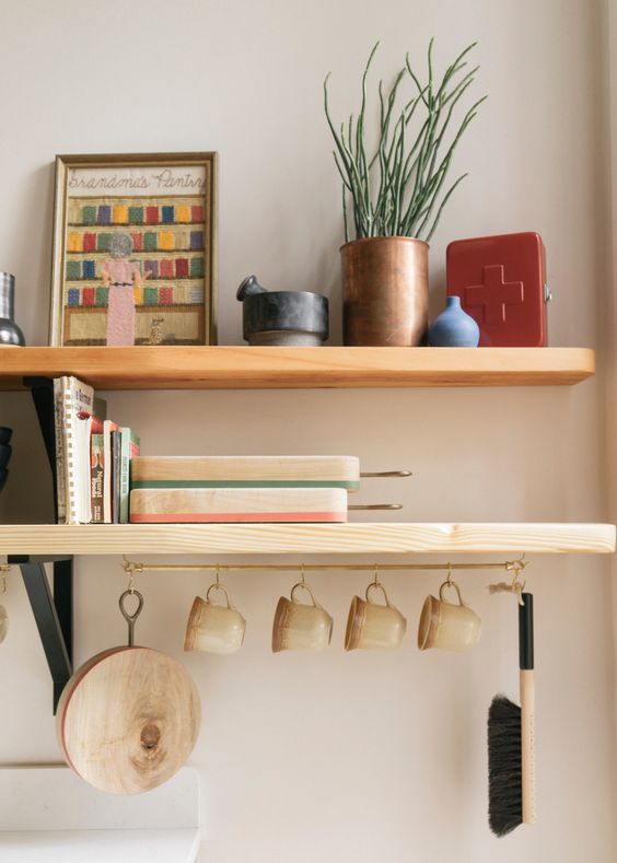 kitchen utility hooks | open shelving hygge hostess hanging rod mugs | Girlfriend is Better