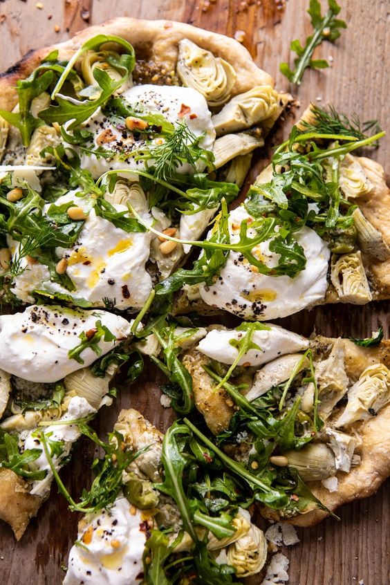 March's seasonal vegetables | Artichoke Pesto Burrata Pizza Arugula recipe | Girlfriend is Better