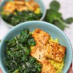 April seasonal vegetables | spinach tofu turmeric rice