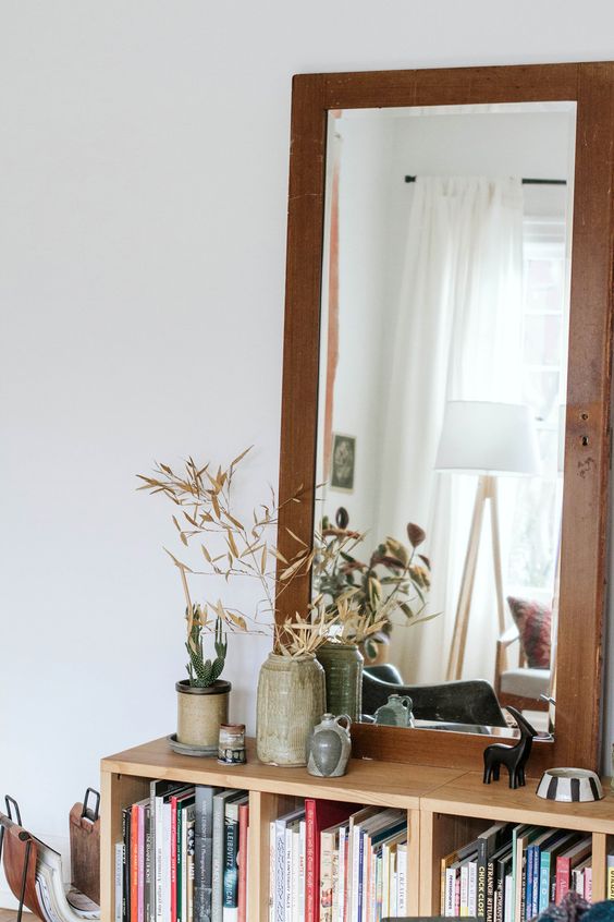 mirror Feng Shui | activate energy bookshelves books hygge | Girlfriend is Better