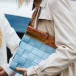 oversized woven purses | baby blue top handle purse square maxi weave | Girlfriend is Better