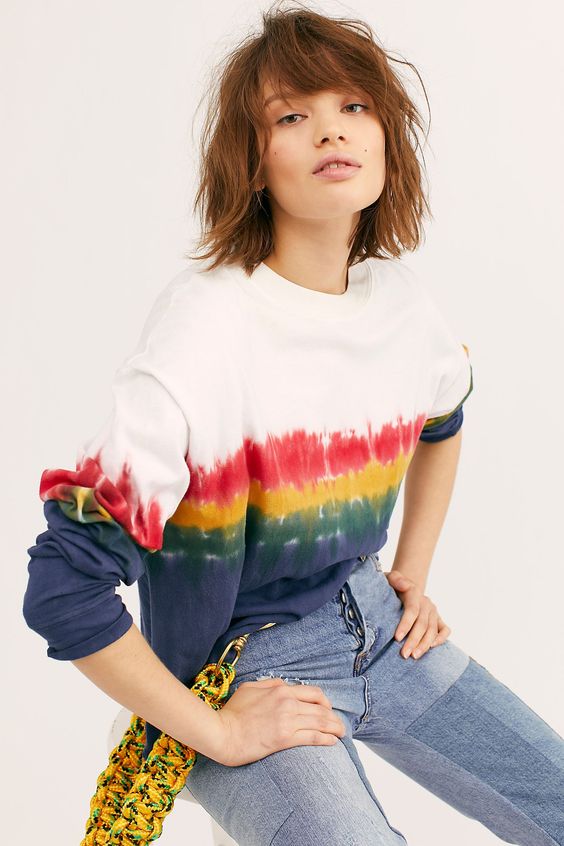 tie dye | rainbow long sleeve tee | Girlfriend is Better