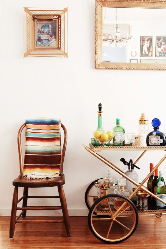 bar cart styling | Bohemian decor Cinco de Mayo | Girlfriend is Better