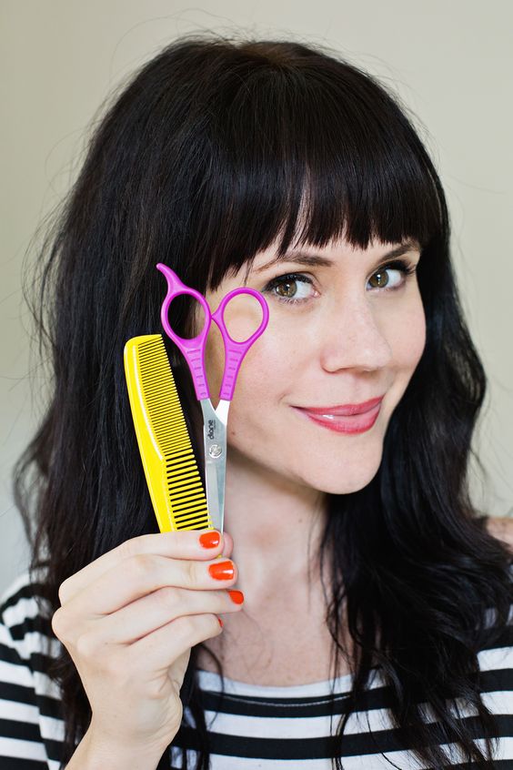 home beauty tips | cutting bangs trimming DIY hair comb scissors tutorial | Girlfriend is Better