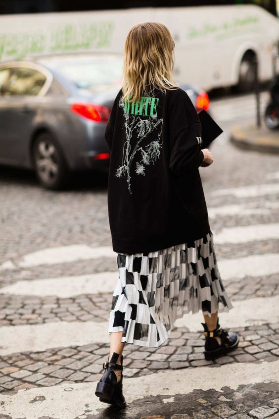 oversized graphic tees | heavy metal midi-skirt ankle boots modern grunge 90s | Girlfriend is Better