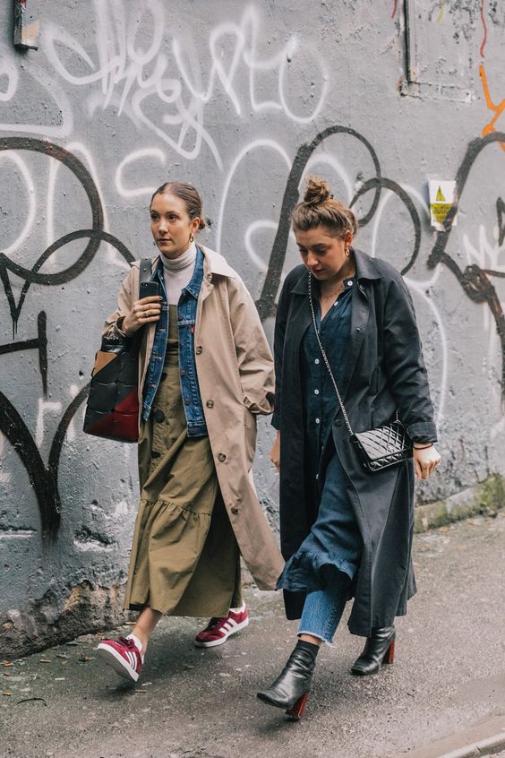 oversized menswear | trench coats voluminous dresses street style layering | Girlfriend is Better