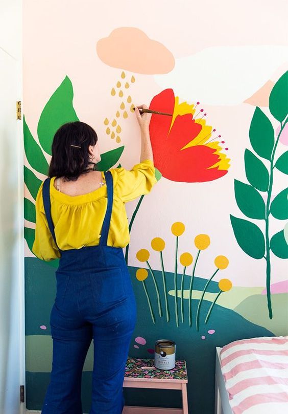 painting murals | hand painted floral bedroom | Girlfriend is Better