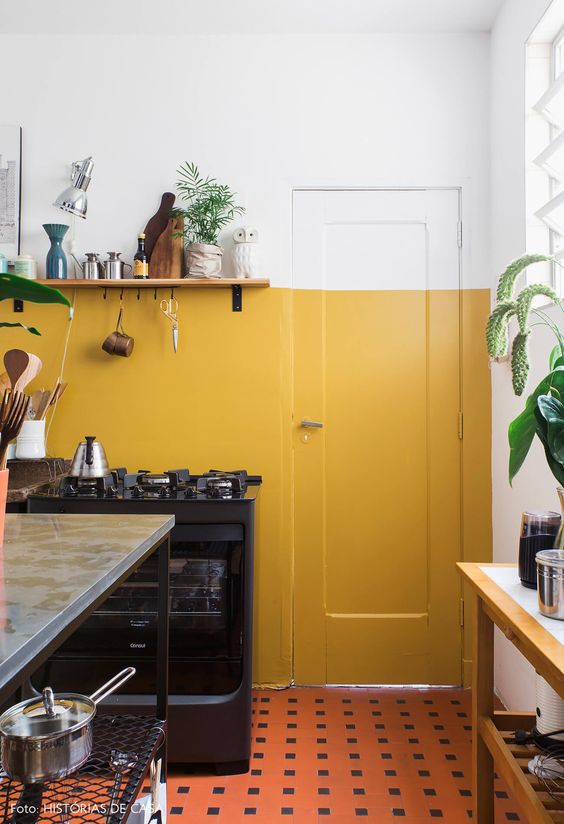 yellow home decor | health well-being Feng Shui kitchen wall paint Hygge | Girlfriend is Better