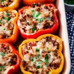 June seasonal vegetables | stuffed blue peppers recipe healthy dinner Mexican | Girlfriend is Better