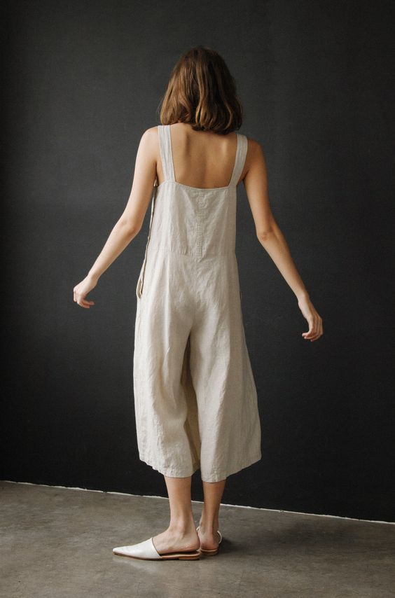 linen jumpsuits | tank strap culotte wide leg | Girlfriend is Better