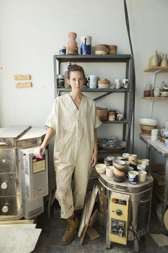 linen jumpsuits | workman style onesie durable craftsman pottery | Girlfriend is Better