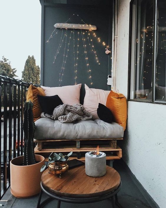 black floors | Bohemian patio balcony nook outdoors | Girlfriend is Better