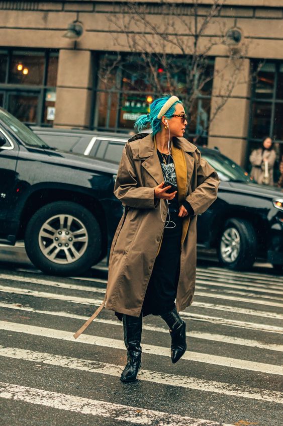 oversized trench coats | belted wide lapels mid-length winter fashion street style | Girlfriend is Better