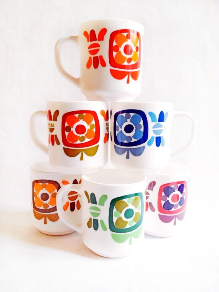 vintage ceramic mugs | colorful floral pattern collection | Girlfriend is Better