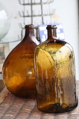 European cellar bottles | Girlfriend is Better | amber glass collection Bohemian decor