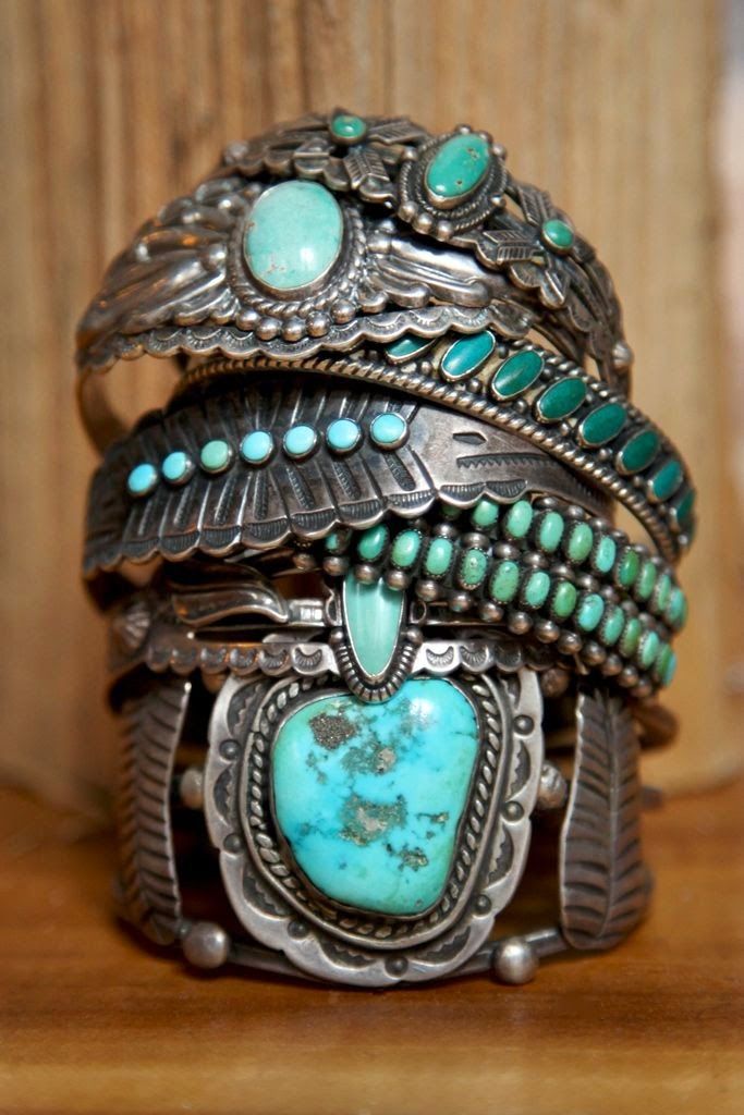 turquoise jewelry | Girlfriend is Better | stacking cuffs silver Western wear