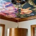 decorative ceilings | Girlfriend is Better | floral wallpaper bronze hanging light
