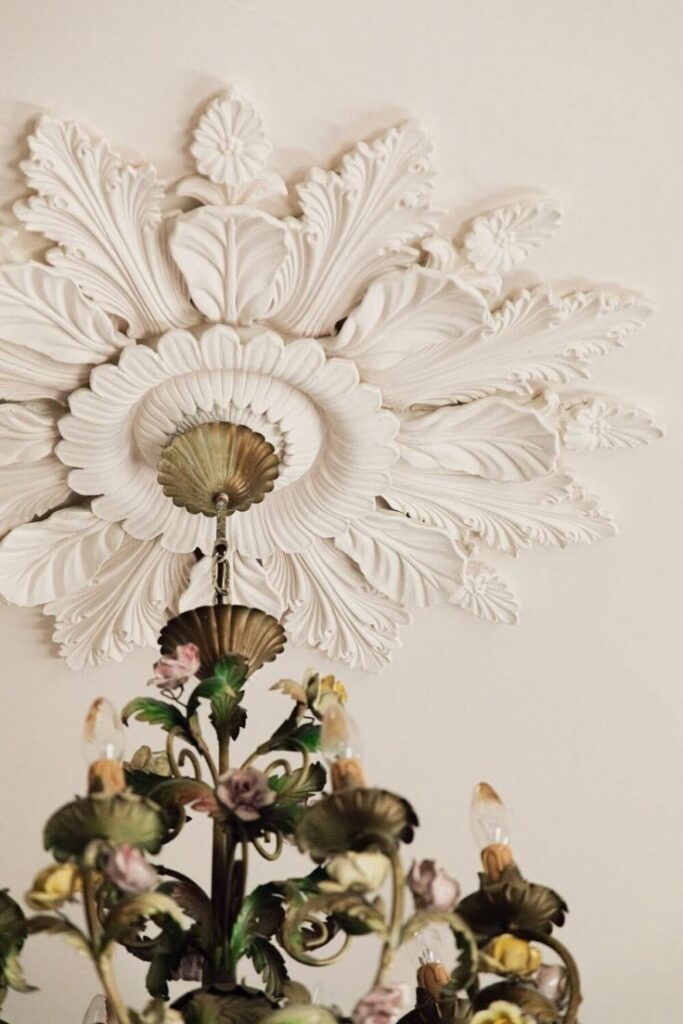 decorative ceilings | Girlfriend is Better | vintage decoration kit medallions chandelier